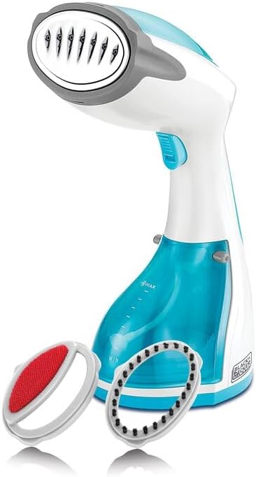 Black & Decker - Handheld Fabric Steamer with Steam Jet Button and Lint Remover 1200W 260ml White/Blue - Image 2
