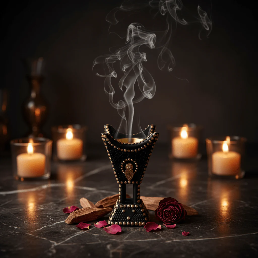 Black & Gold Arabic Incense Burner – Mabkhara | 13×8cm - Image 2