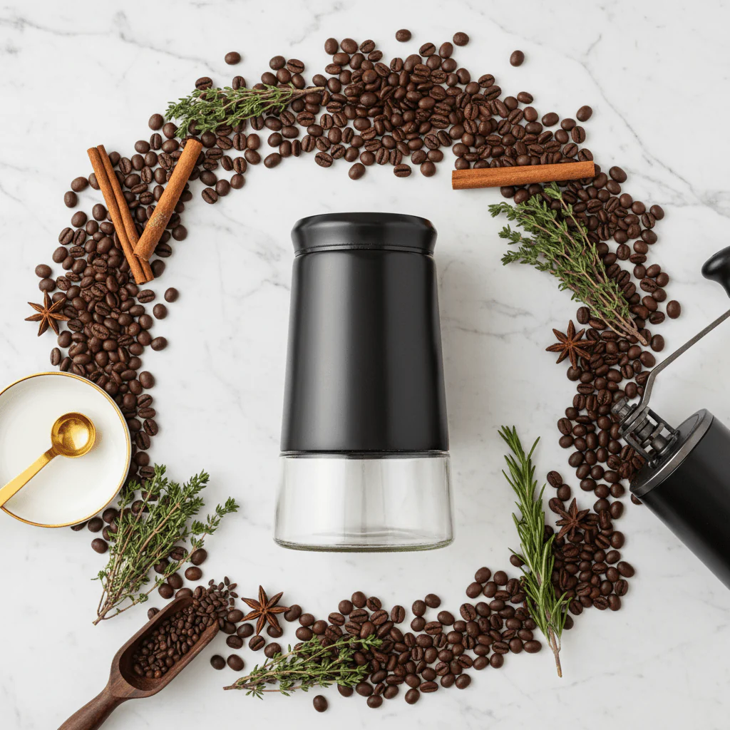 Black Matte Metal & Glass Canister — 1 Litre - Image 3