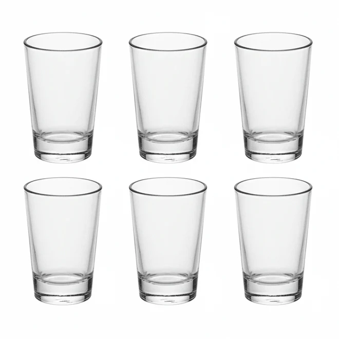 Blidamini 120ml Tall Glass Tumblers for Juice, Water & Soft Drinks – Durable Glass Set of 6