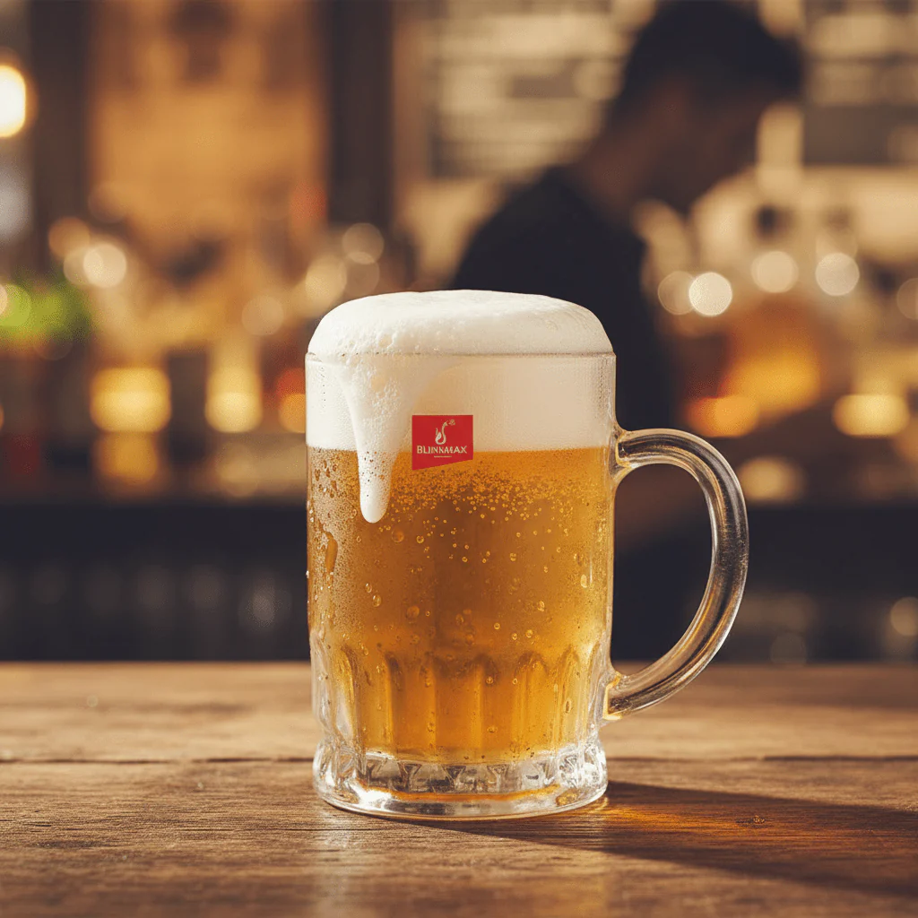 Blinkmax Classic Elegant Beer Glass Mug Clear Finish  – 350 ml - Image 2