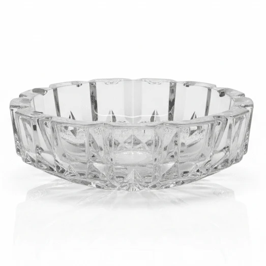 Blinkmax Designer Glass Ashtray with Modern Decorative Style – Thick Durable Glass Ashtray for Home & Café (13.5 cm)