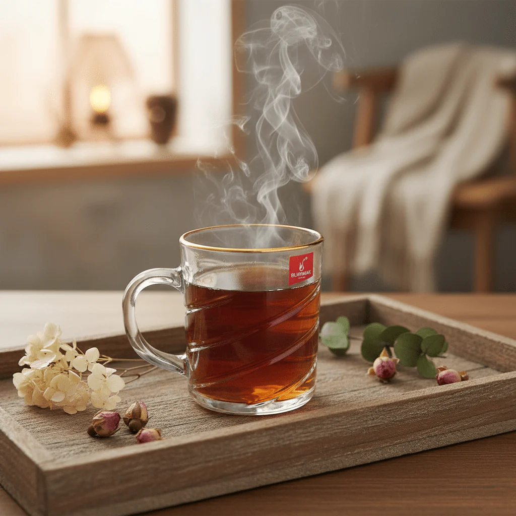 Blinkmax Elegant Glass Tea Mug with Gold Rim & Handle, Premium Design 180ml - Image 2