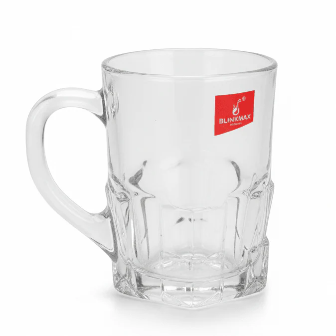 Blinkmax Elegant Glass Tea Mug with Handle, Lightweight & Durable 160ml