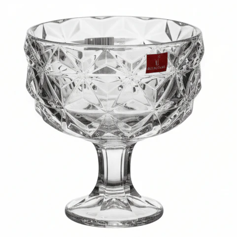 Blinkmax Footed Glass Candy Bowl – Stylish Elevated Serving Bowl for Sweets, Snacks & Dry Fruits 16×13 cm