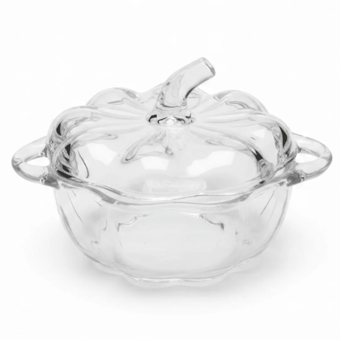 Blinkmax Premium Crystal Glass Candy Pot with Elegant Lid – Luxury Candy Storage Container (12×8 cm)