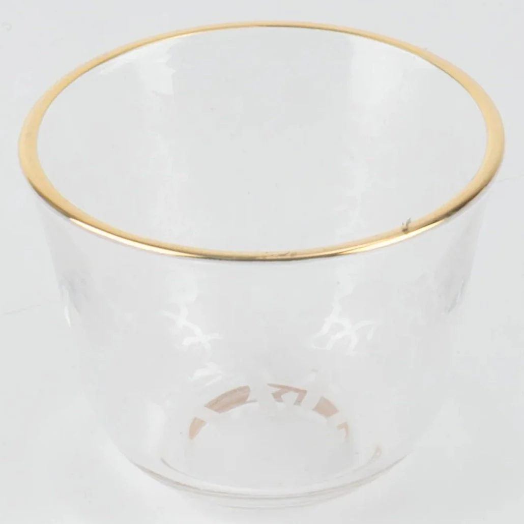 Otantik Nourhan 19-Piece Arabic Tea And Coffee Set - Matte Gold + Beige 150CC - Image 5
