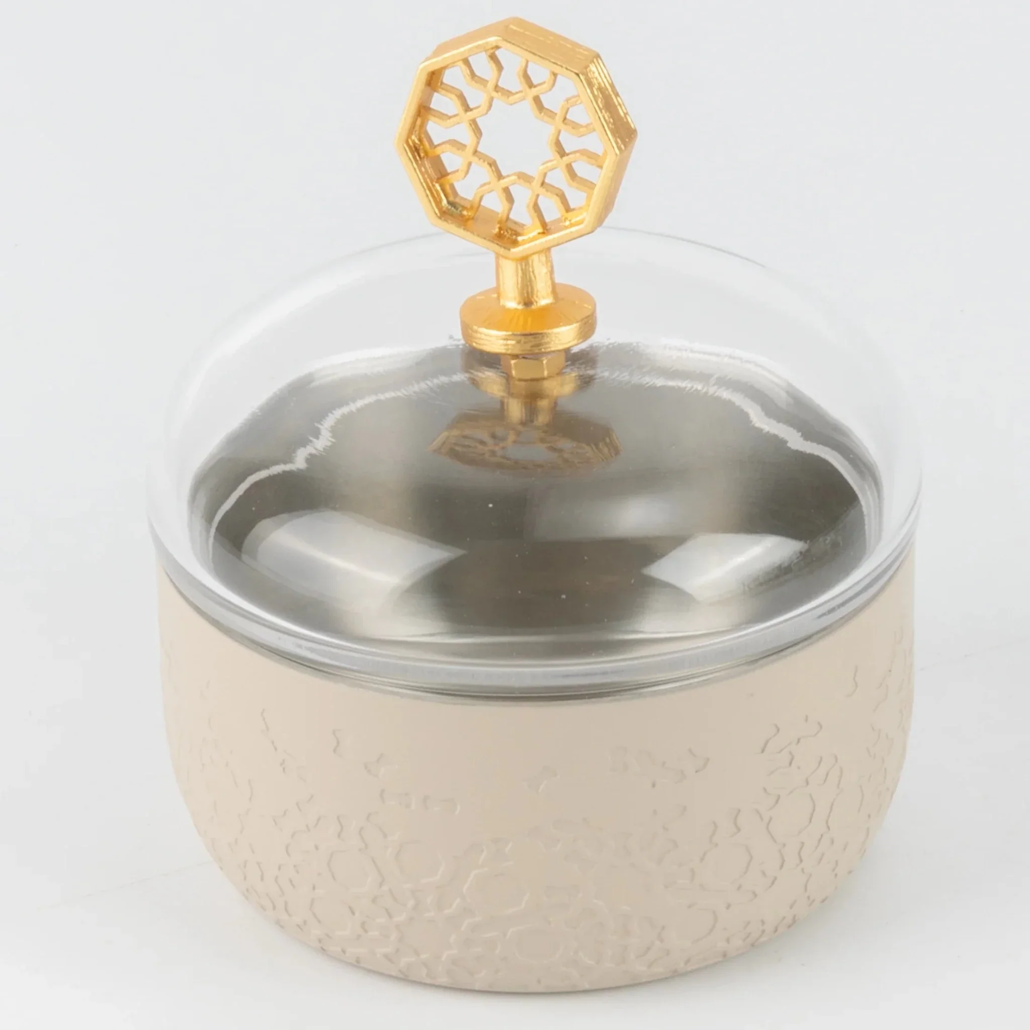 Otantik Nourhan 19-Piece Arabic Tea And Coffee Set - Matte Gold + Beige 150CC - Image 6