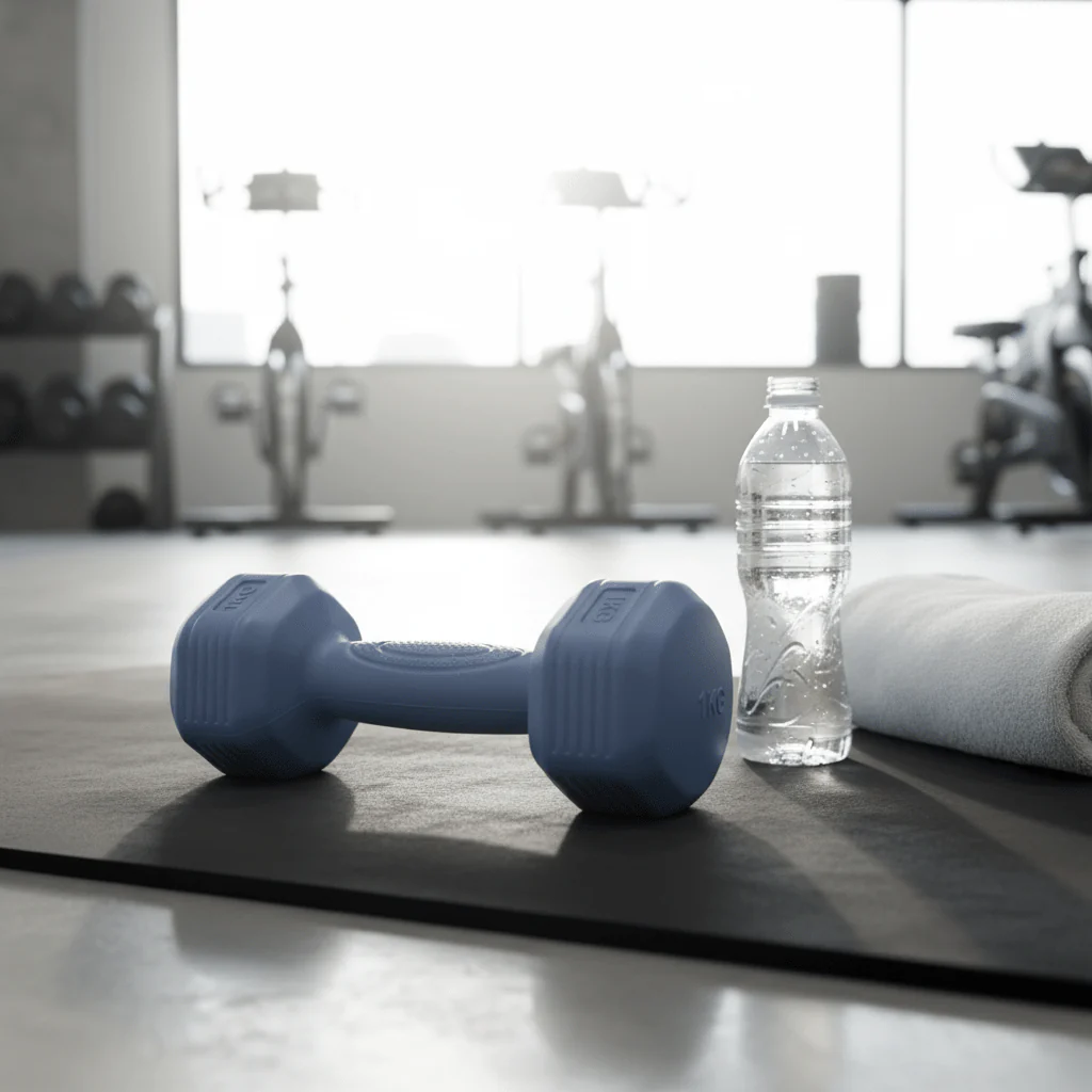 Light Blue Plastic 1 KG Dumbbell — Ergonomic Grip | Home & Gym Fitness - Image 2