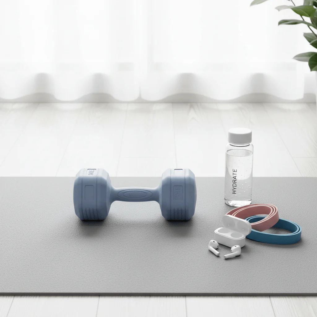 3KG Blue Plastic-Coated Dumbbell | Home & Gym Fitness Weight - Image 2