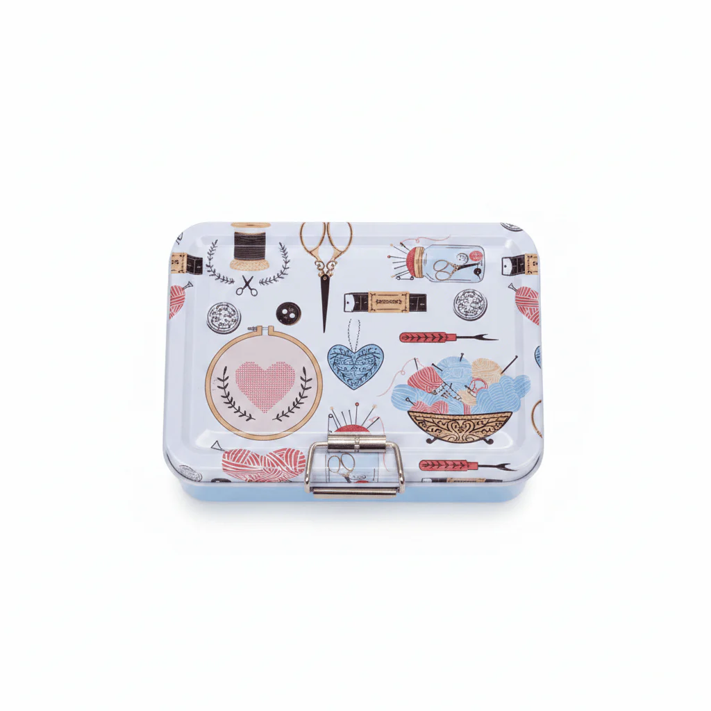 Blue Craft Tin Box – Decorative Metal Storage Case | 12.5 × 9 cm - Image 3