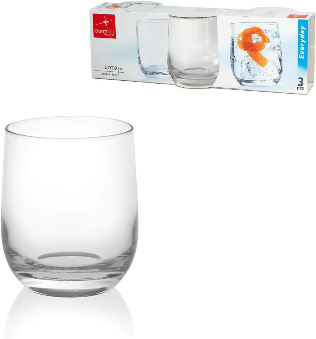 Bormioli Rocco water glass set of 3, clear, 270ML