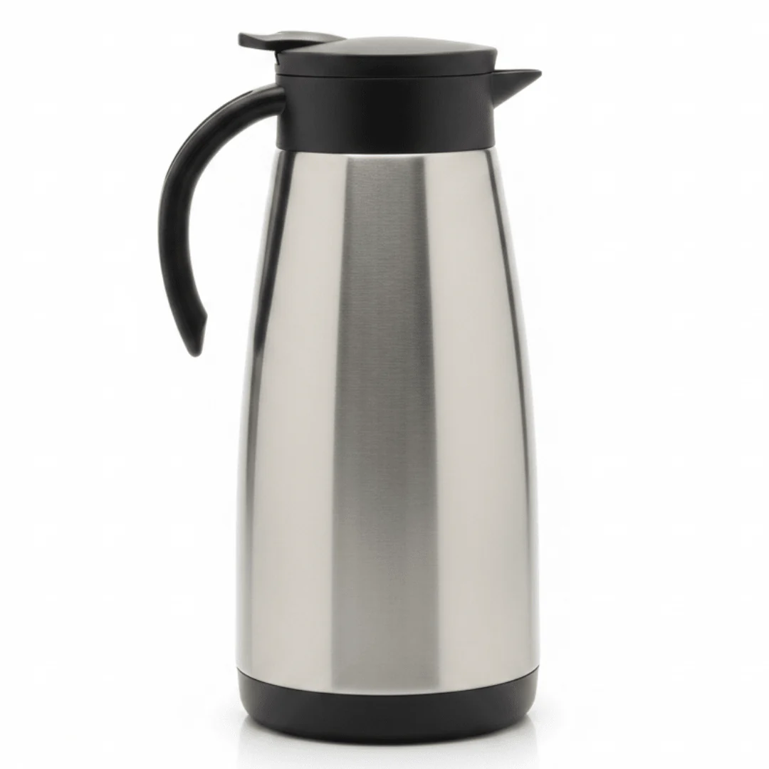 Borosil Stainless Steel Vacuum Tea Pot 1.5 Litre | Silver & Black |