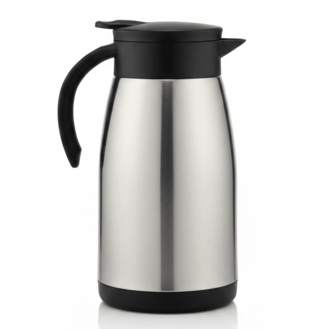 Borosil Stainless Steel Vacuum Tea Pot 1 Litre | Silver & Black |