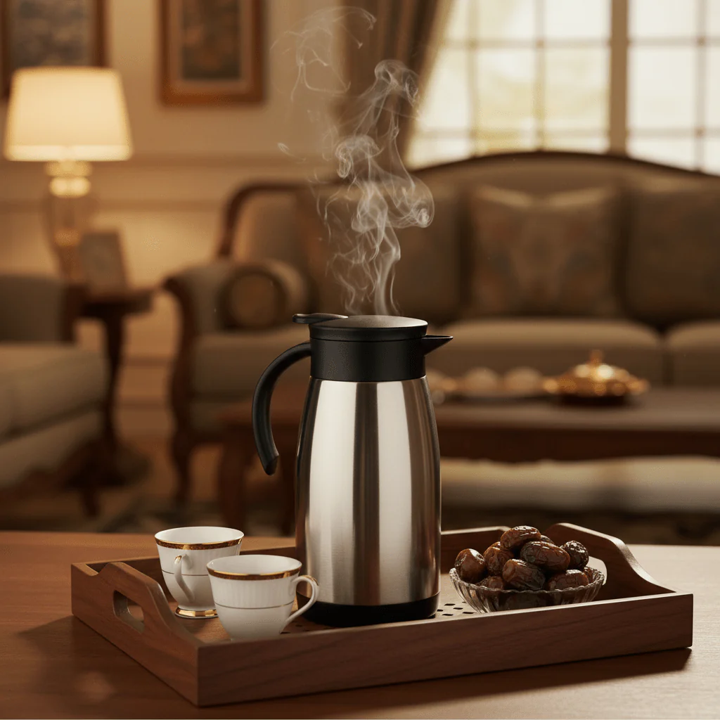 Borosil Stainless Steel Vacuum Tea Pot 1 Litre | Silver & Black | - Image 3