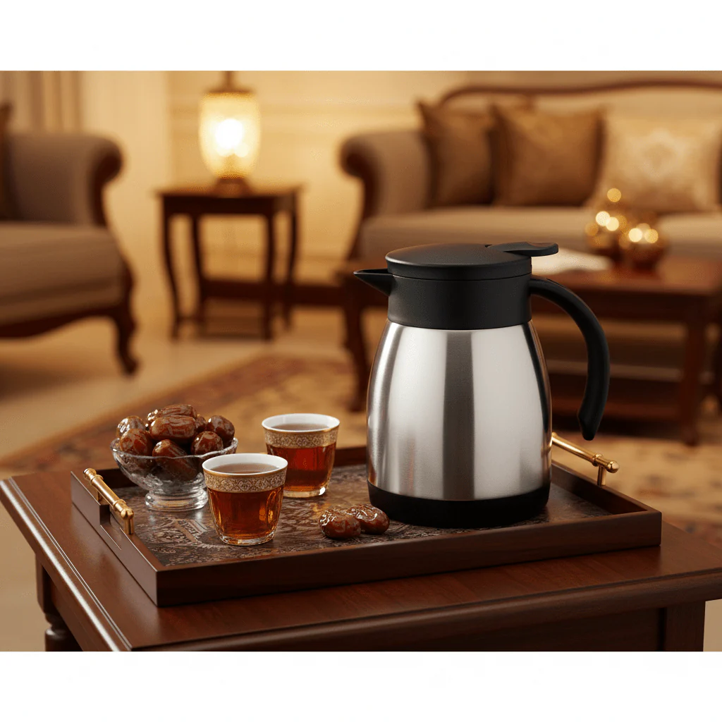 Borosil Silver & Black Stainless Steel Vacuum Tea Pot 500ml - Image 4