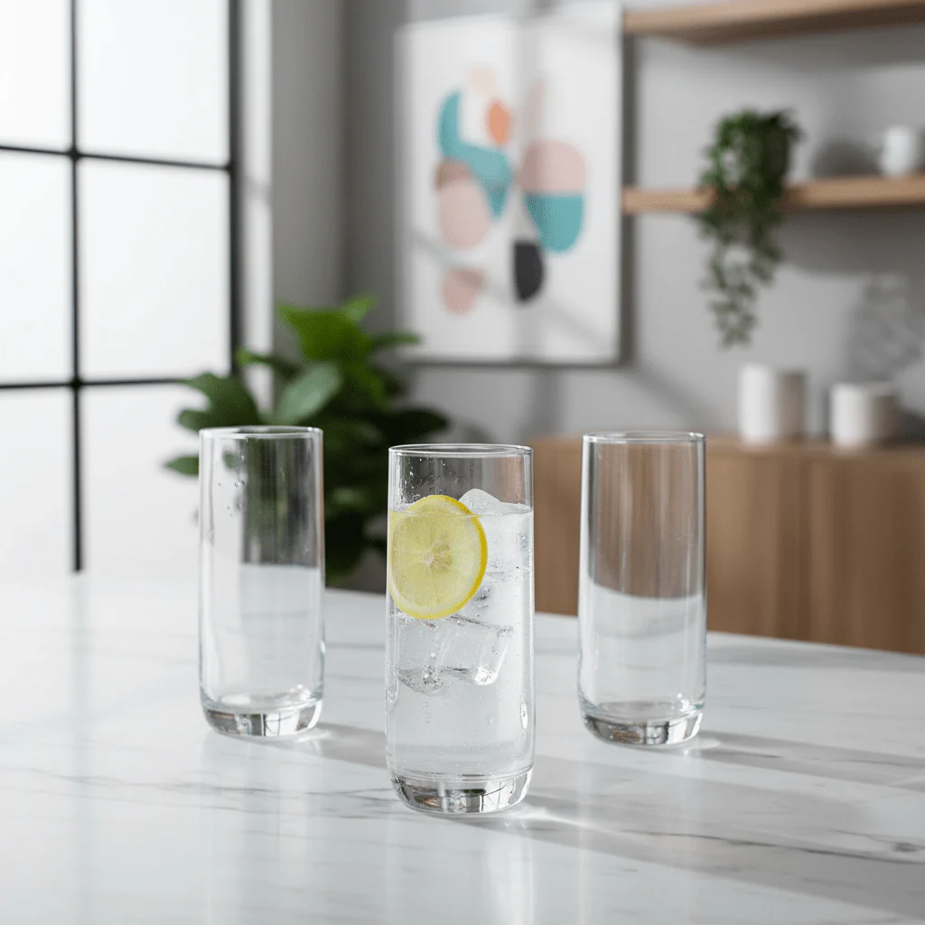 BR Loto Tall Long Drink Glass Set 350 ml High Quality Drinking Glasses (3 Pieces) - Image 2