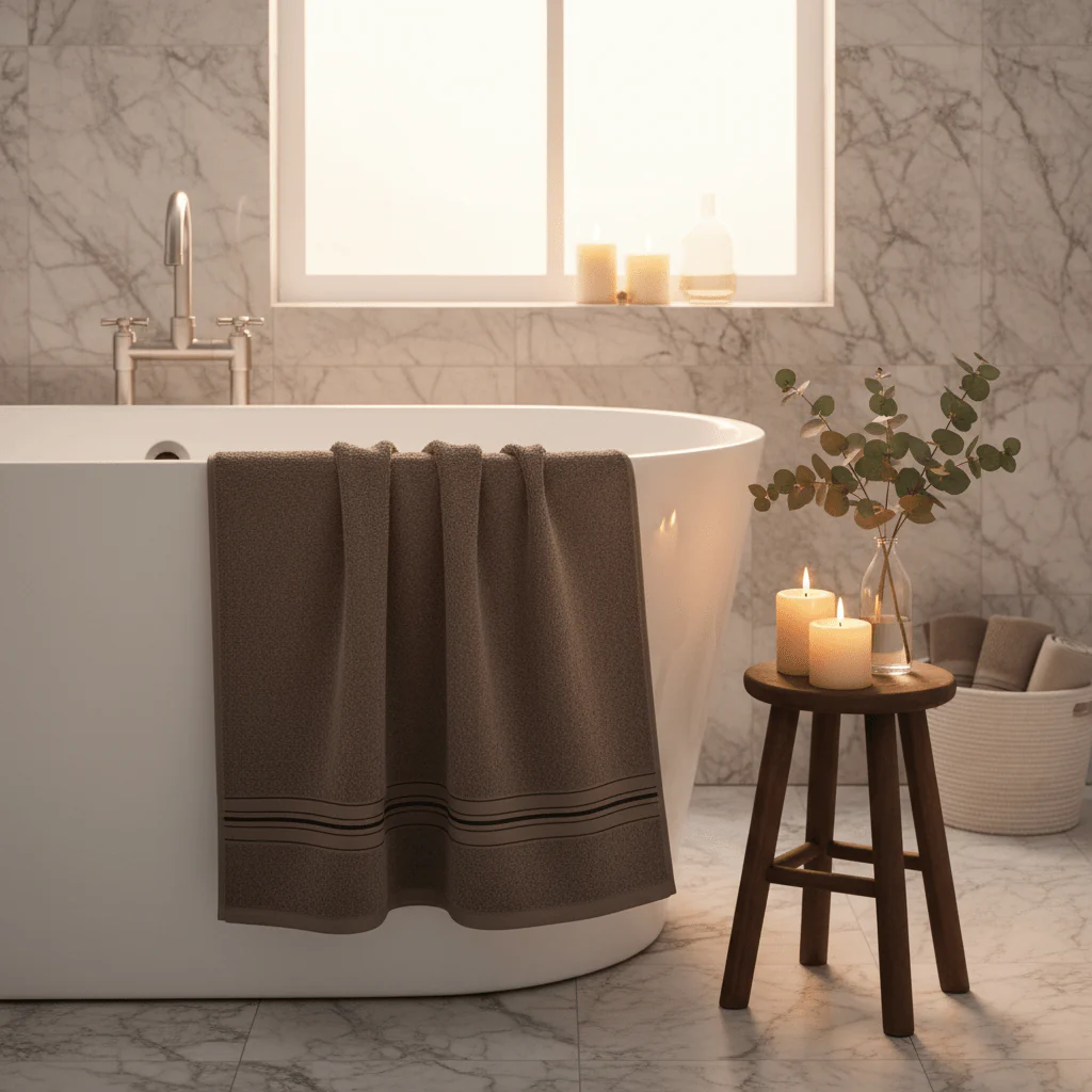 BTC Premium Bath Towel – Dark Brown | 70×140 cm - Image 2