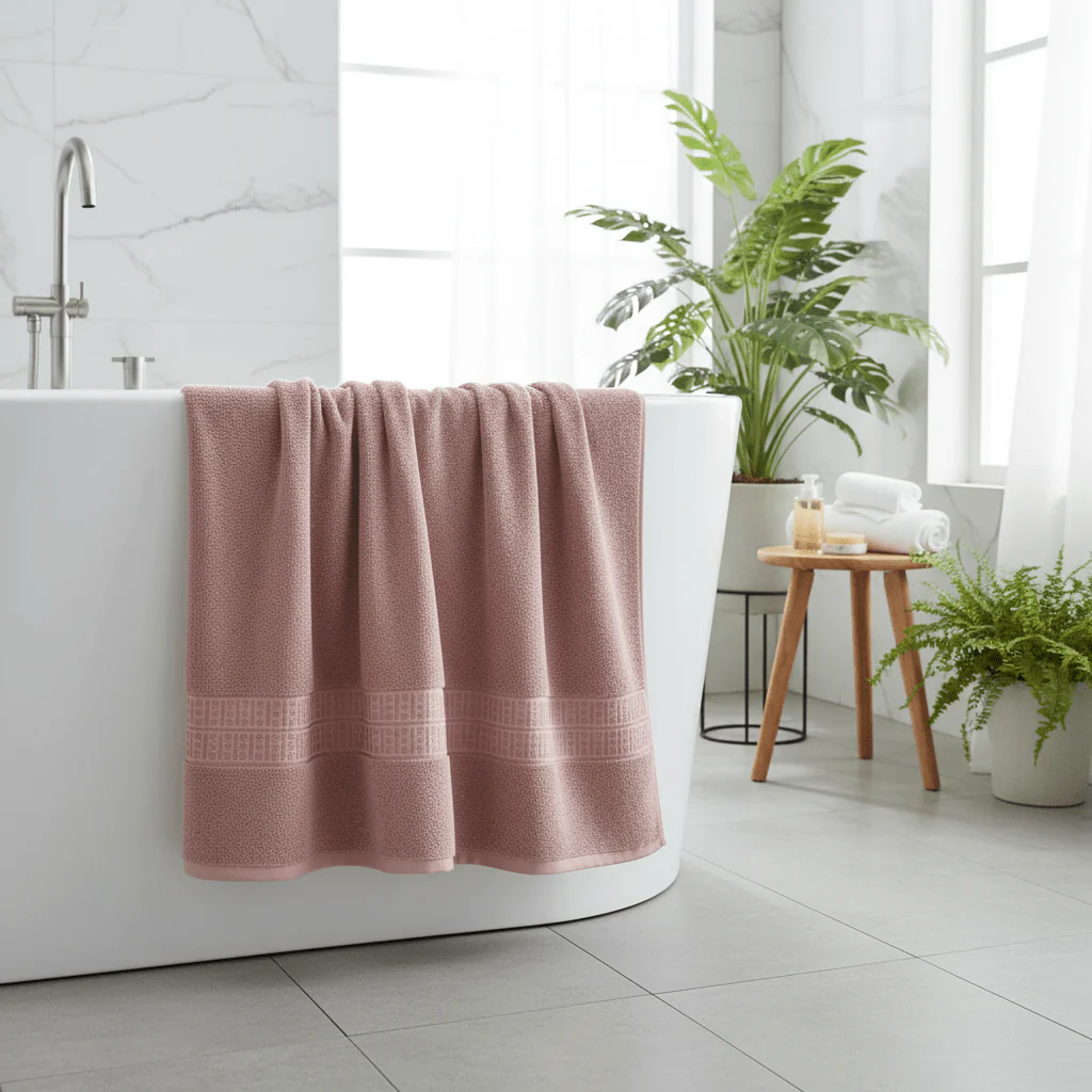 BTC Zahra Luxe Body Care Bath Towel – Pink (70×140 cm) - Image 2