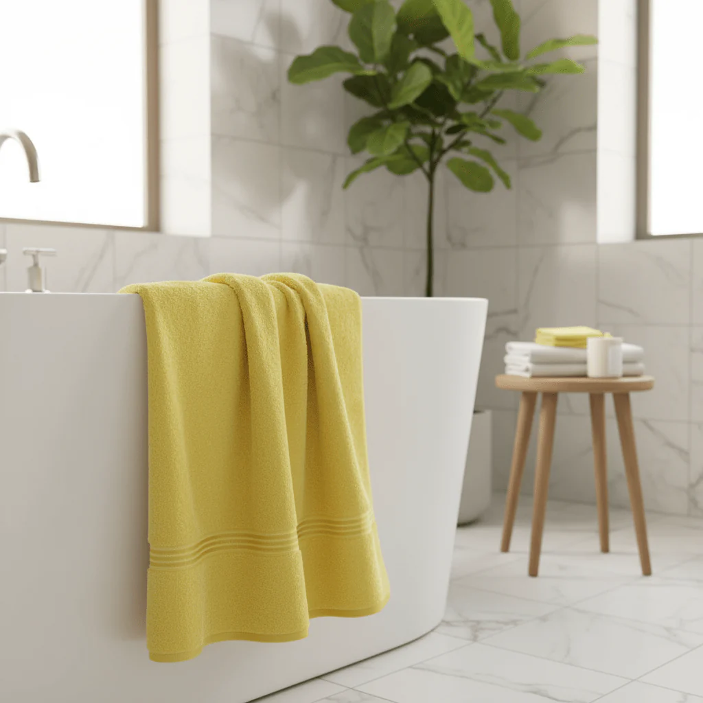 BTC Bath Towel 70×140 cm – Yellow - Image 2