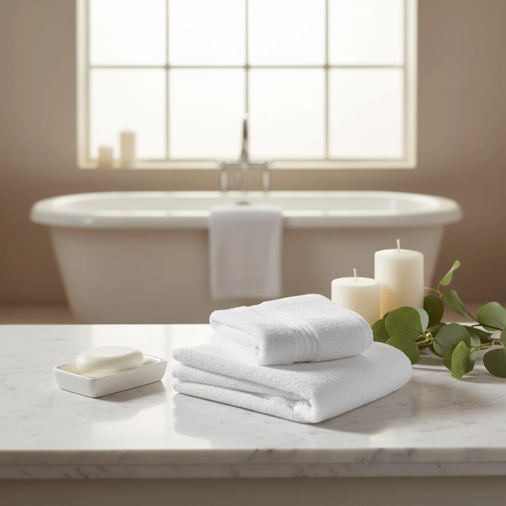 BTC Classic White Bath Towel – 70x140 cm, Lightweight & Quick Dry - Image 2