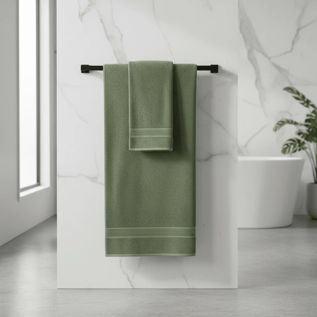 BTC Bath Towel – Olive Green | 80×180 cm - Image 3