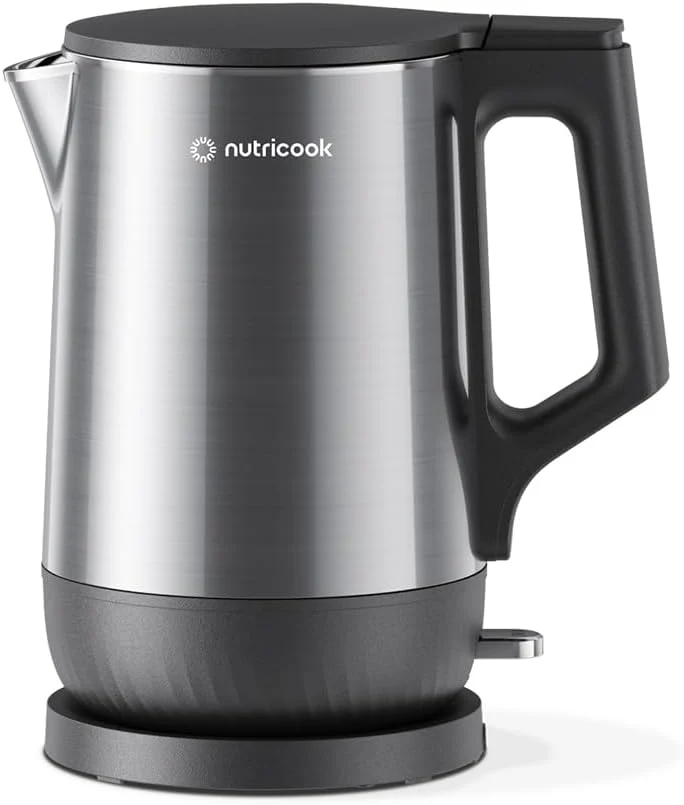 Nutricook Stainless Steel Electric kettle 1.7L, 1800W, Patented U-shaped rust resistant interior with 3-dimensional fast heating technology, surgical grade steel, NC-USK501