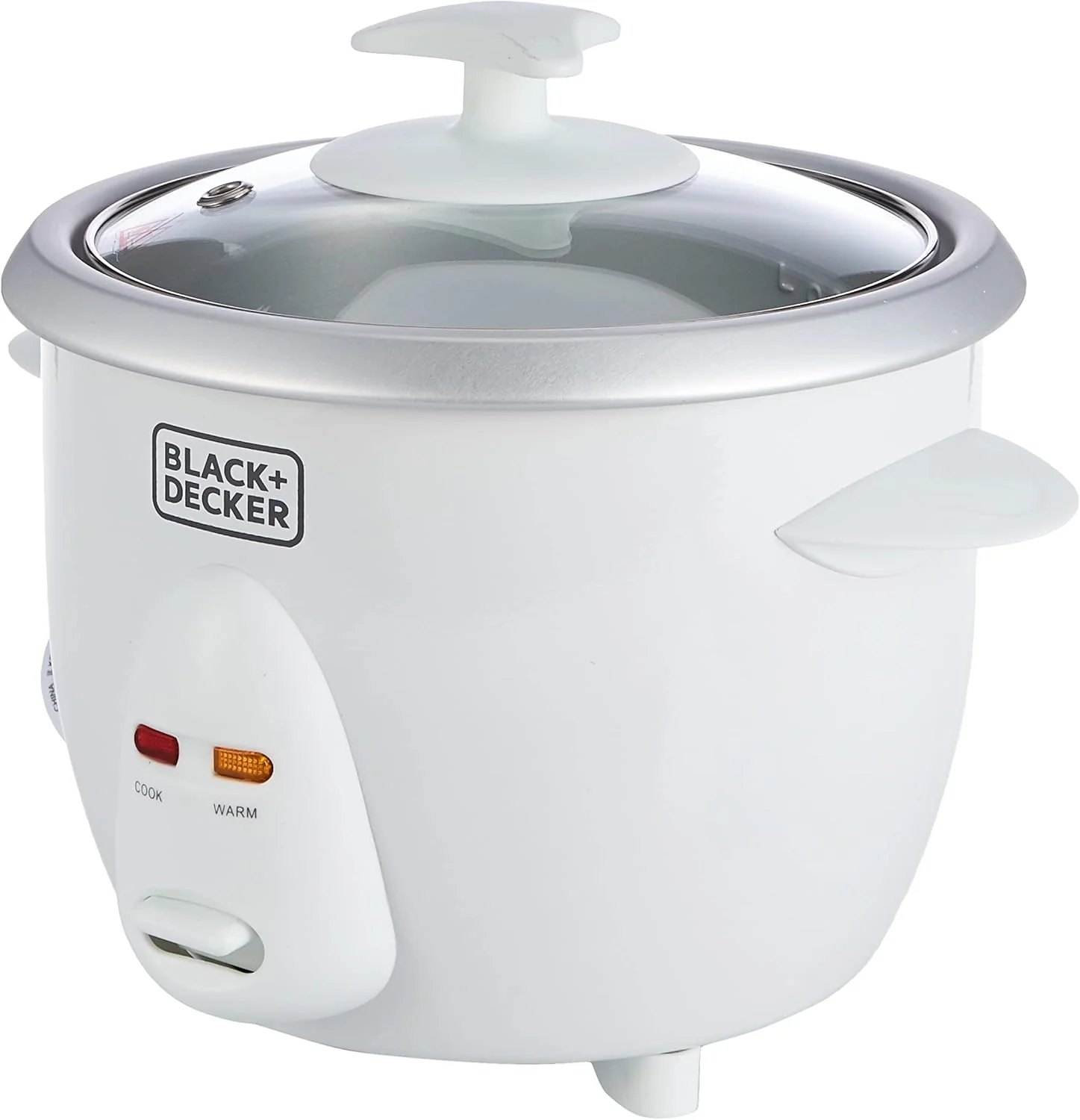 Black & Decker 350W 0.6L Rice Cooker With Removable NonStick Bowl, Steaming Tray, Water Level Indicator And A Glass Lid With Cool Touch, For Healthy Meals RC650-B5