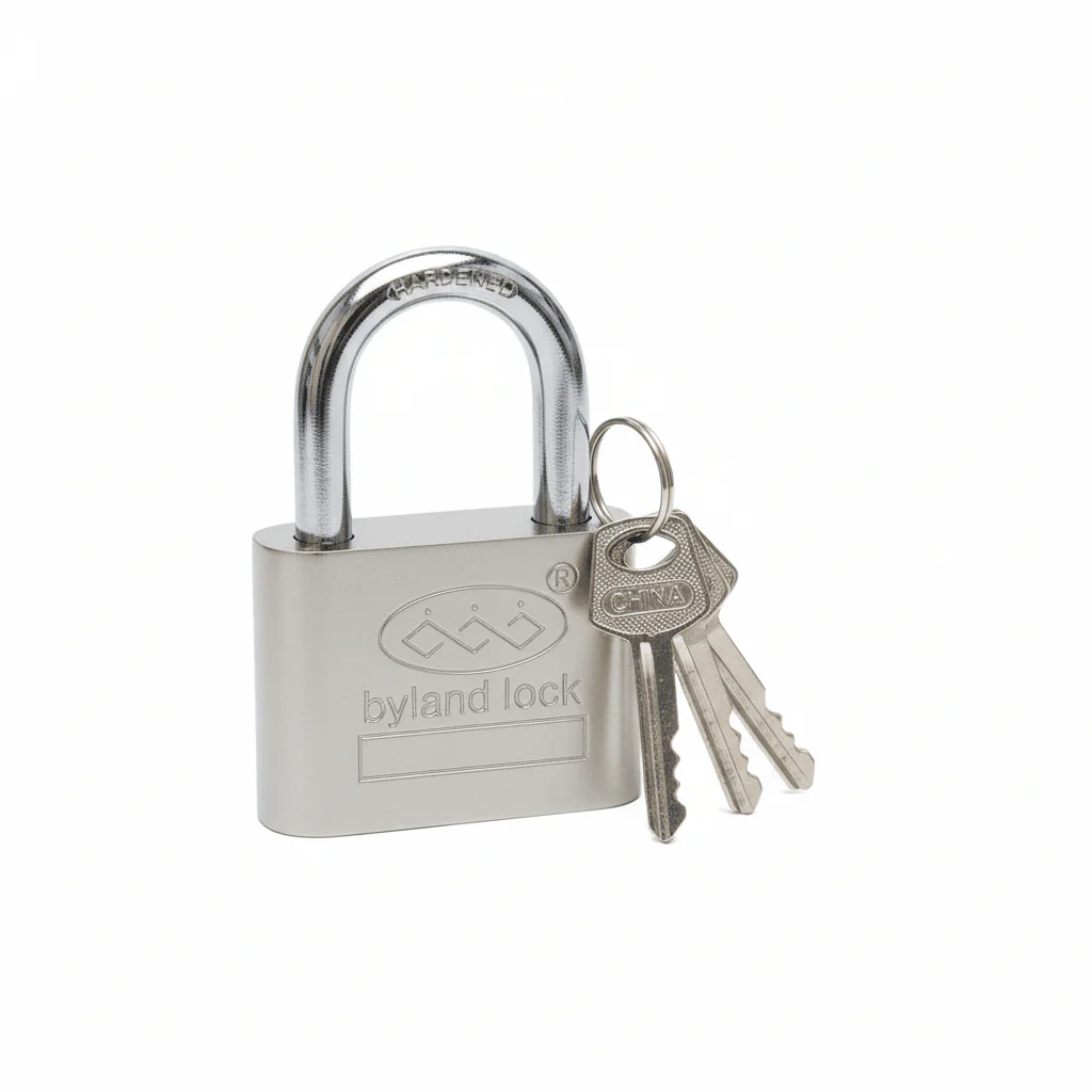 ZH Byland Heavy Duty Security Lock with Keys, Chrome Plated Steel 60MM & 3pcs Key