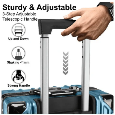 Cabinpro CP001 Ultra-Durable 28-Inch Aluminium Frame Polycarbonate Travel Trolley Suitcase – Dark Blue Premium Edition - Image 4