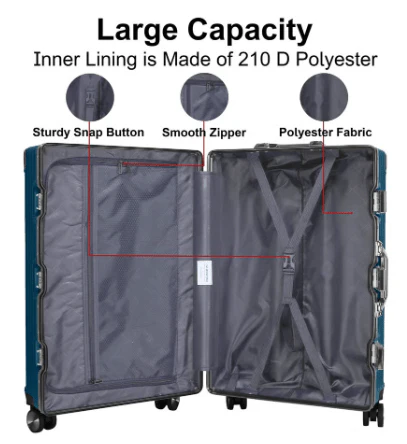 Cabinpro CP001 Ultra-Durable 28-Inch Aluminium Frame Polycarbonate Travel Trolley Suitcase – Dark Blue Premium Edition - Image 5