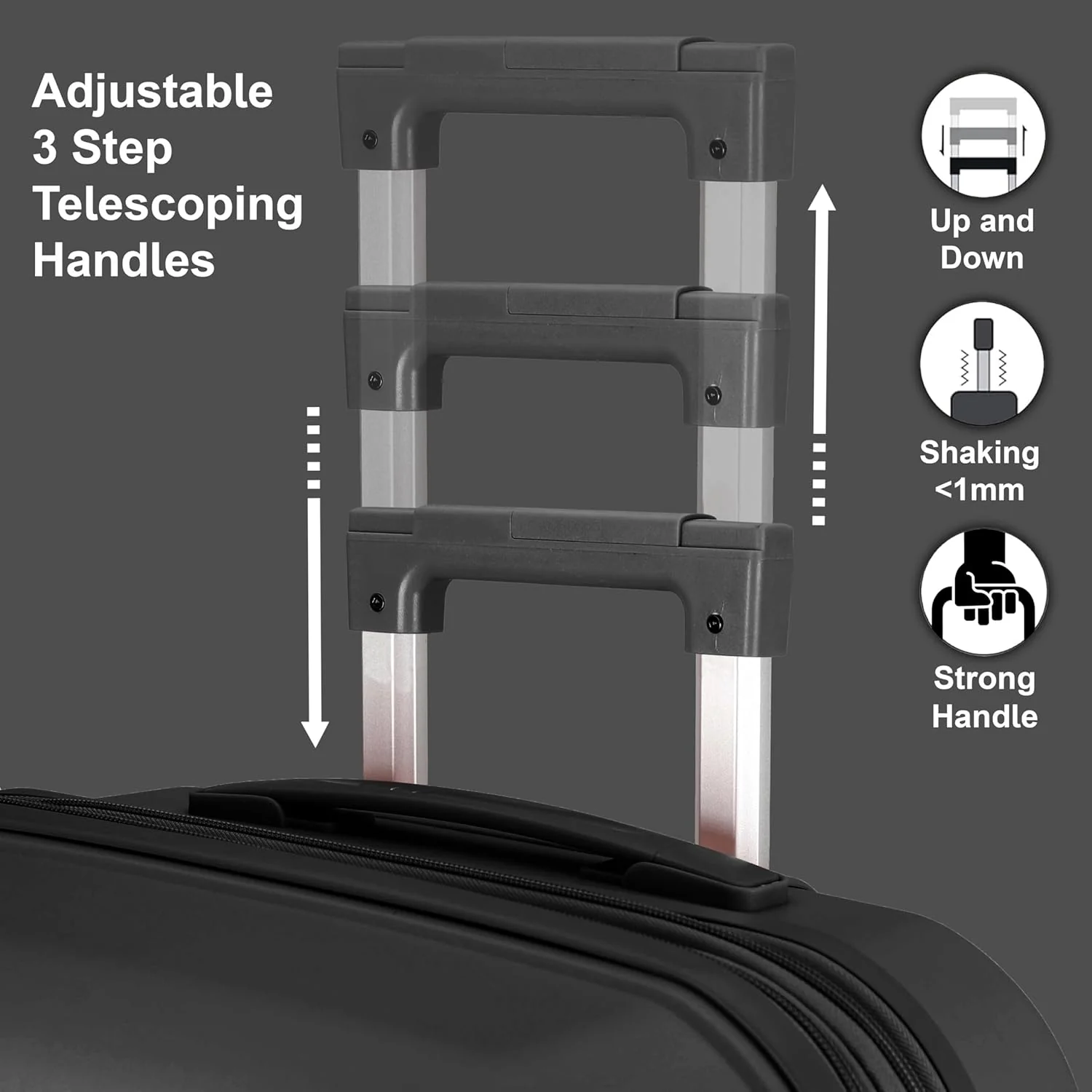 Cabinpro CP003 Expandable PP Hard-Shell Luggage – Lightweight 20-Inch Spinner Suitcase, Black - Image 5
