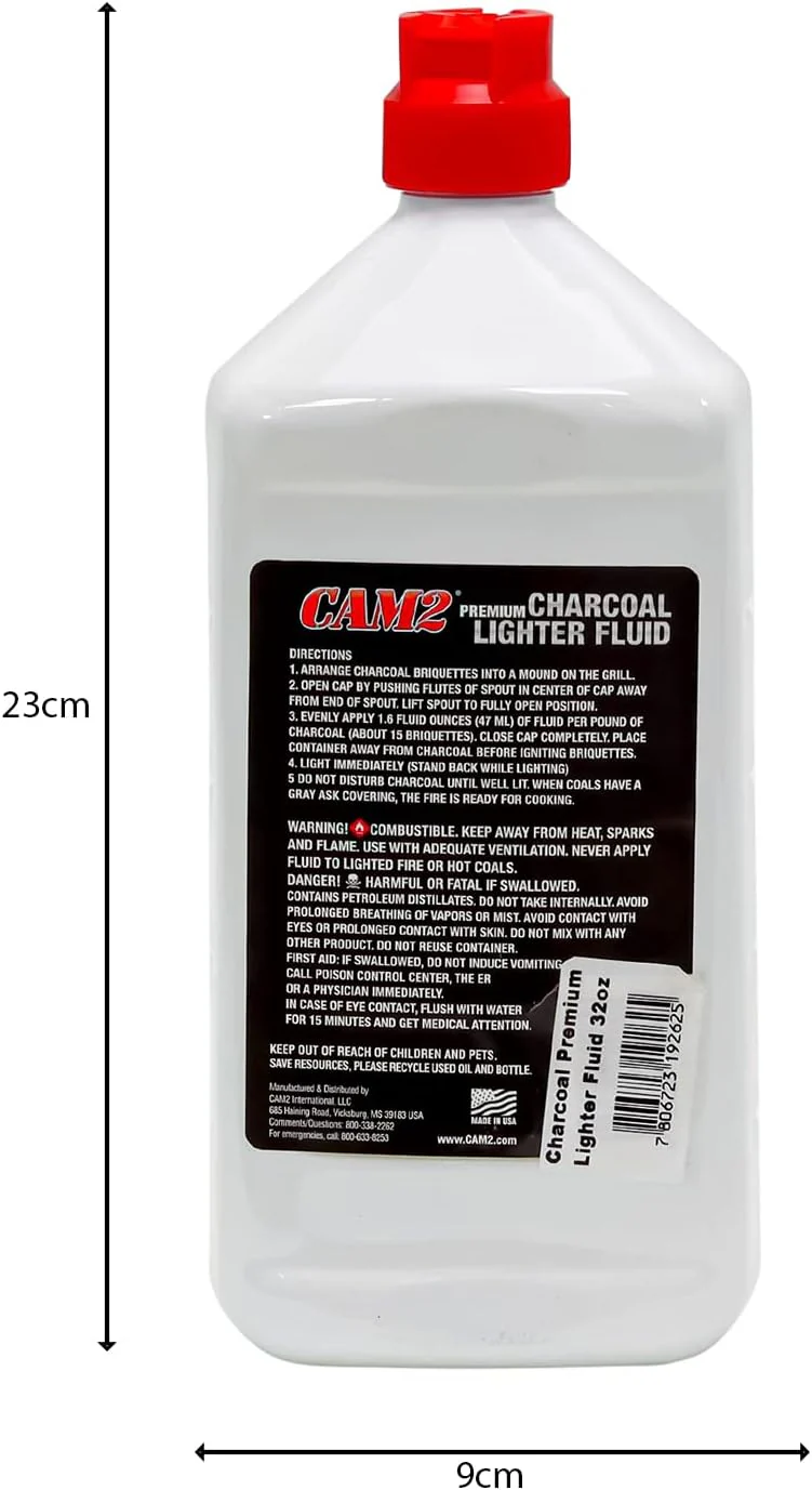CAM2 Premium Charcoal lighter Fluid BBQ fire fluid. Barbecue lighter. Quickly & Easily Ignite BBQ Grills With Lighter Fluid. odorless fluid Pack of 1 Pack of 3 946ml (3) - Image 2