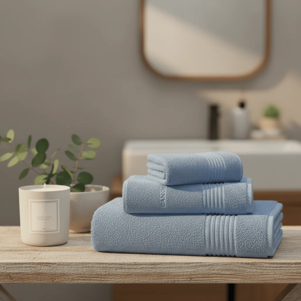 Cannon Classic Cotton Face Towel – Blue (50x100 cm) - Image 3