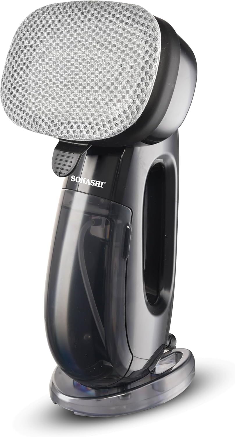 Sonashi Garment Steamer With Digital LED Display | 3 Level Steams | Continuous Work -30 Min With Auto-Shut Off Function | Detachable Tank Capacity & Removable Fabric Brush 300 ml 2000W SGS-323 Black - Image 4