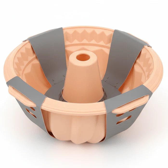 Casasunco Peach Silicone Muffin & Cupcake Baking Tray Flexible Non-Stick Mould 23cm