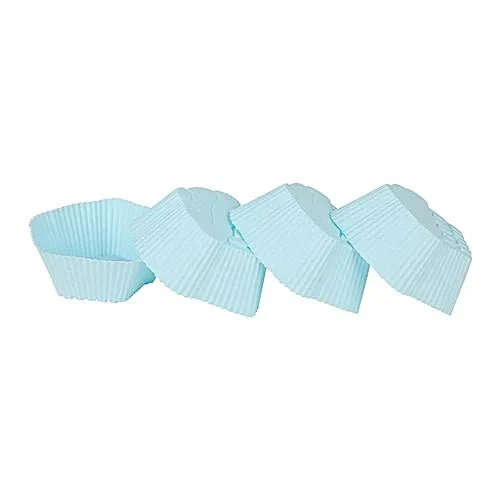 CASASUNCO Silicon Muffin Cups 4pc, Reusable Cupcake Liners,Muffin Design, Blue- SK1161