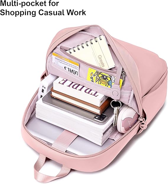 Chantria Premium Backpack 26.5cm*10cm*37cm for Woman, 100% Nylon Body with 100% Polyester Lining, Pink- CB00769 - Image 5