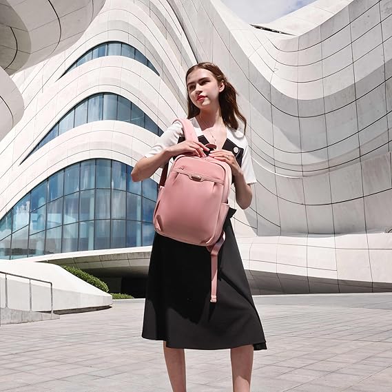 Chantria Premium Backpack 26.5cm*10cm*37cm for Woman, 100% Nylon Body with 100% Polyester Lining, Pink- CB00769 - Image 6