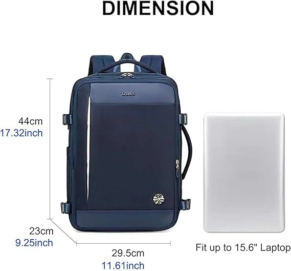Chantria Premium Backpack 26.5cm*10cm*37cm for Woman, 100% Polyester Lining, Water Resistant Multifunctional Backpack with Built in USB port and Headphone Jack, Blue- CB00606 - Image 2