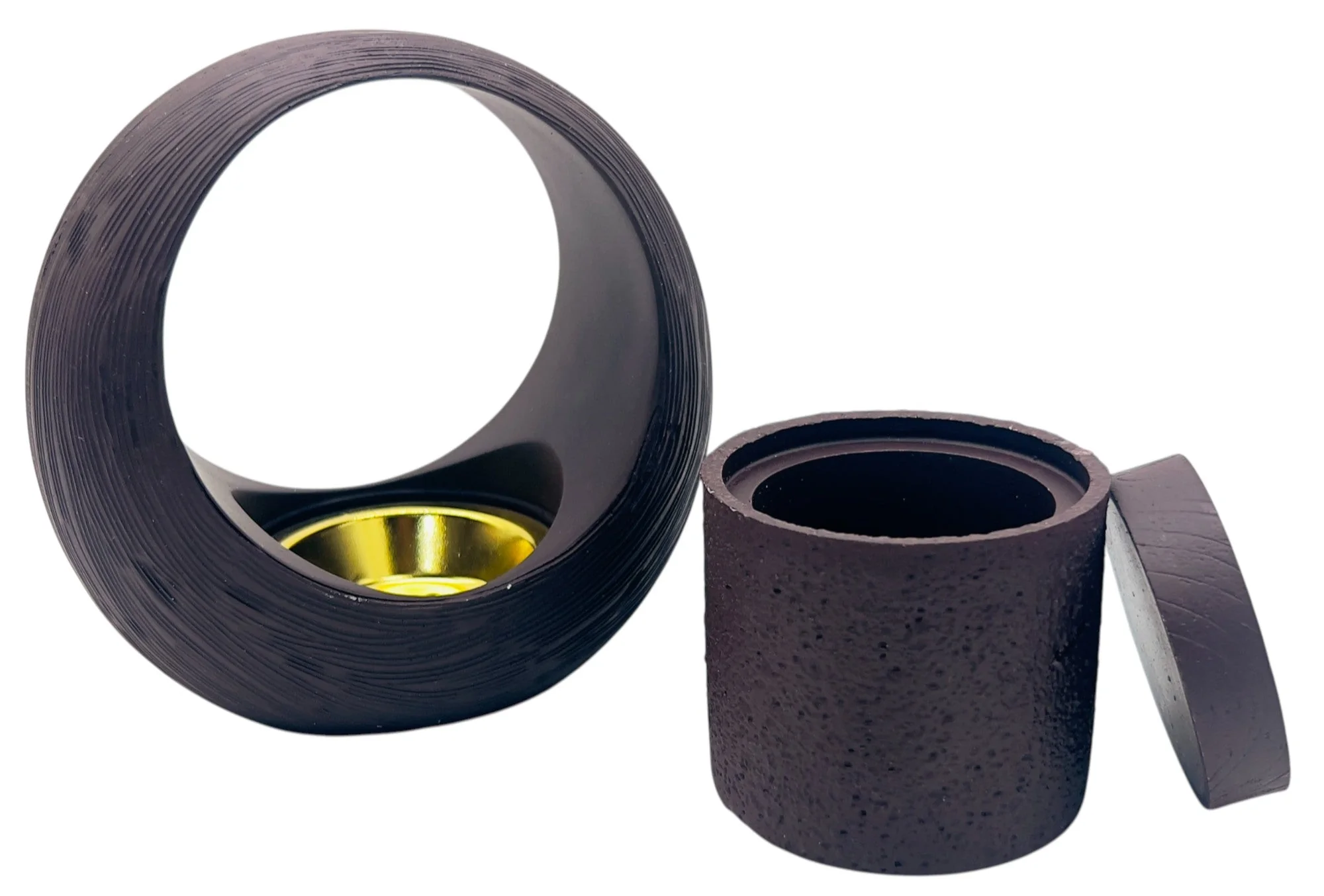 Cherry Luxury Incense Burner Set 26cm*12cm*13.5cm, Gypsum/POP Material, Dark Brown, 2230-10 - Image 3