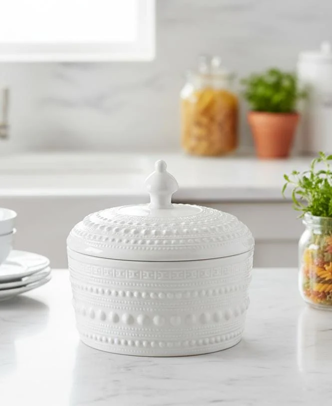 Christian Verucci 6.25-Inch Premium Ceramic Halwa/Serving Bowl with Lid – White Classic Gloss - Image 3