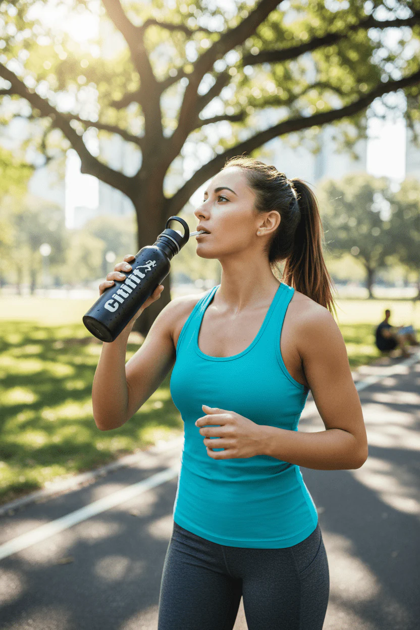 Citifit Stainless Steel Water Bottle 750ml, Black - Image 2