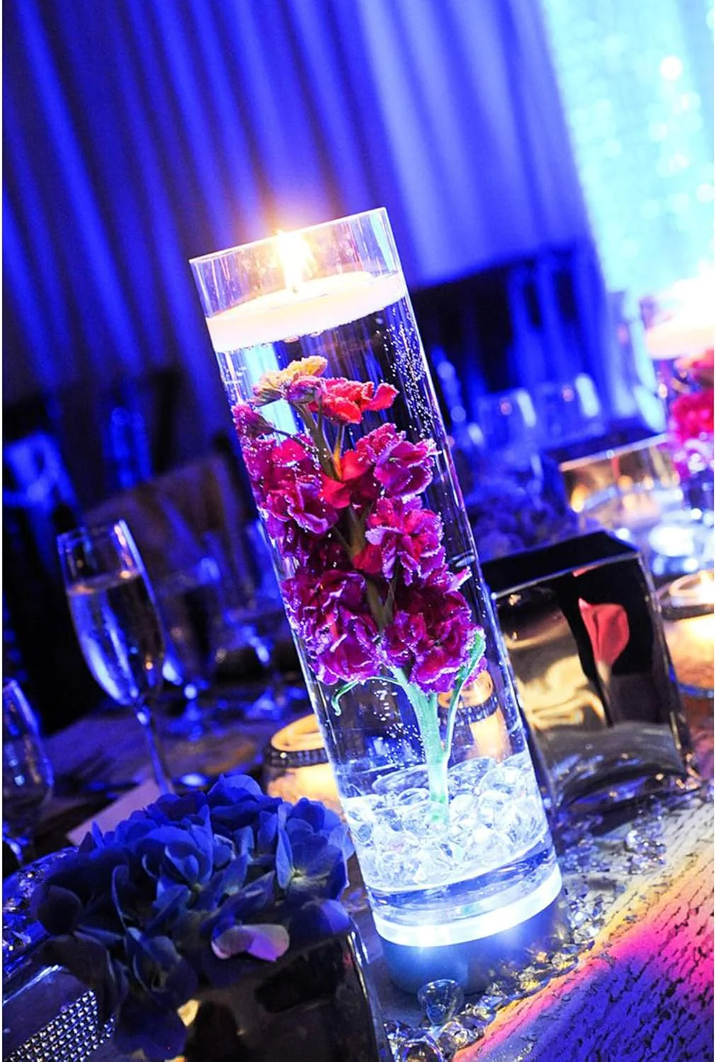 AKDC Clear Cylinder Glass Vase, 3"x12"H Skinny&Narrow for Wedding Party Flowers Centerpieces Home Decorations - Image 2