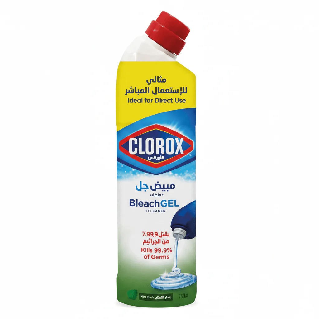 Clorox Bleach Gel and Cleaner Mint Freshness, Kills 99.9 Percent of Germs, Thick Gel Formula-750ml