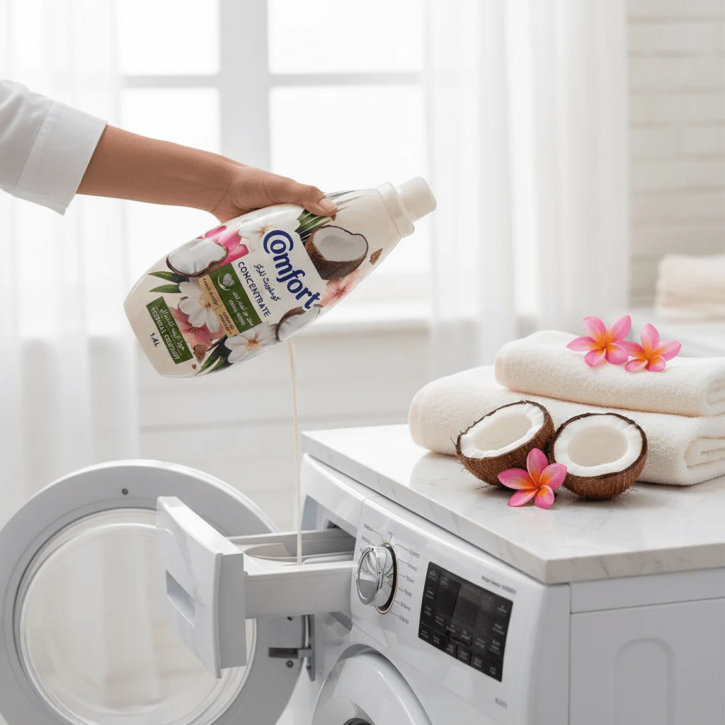 Comfort Concentrate Fabric Softener 1.4L, Tropical Coconut, Plant Based, Superior Softness - Image 2
