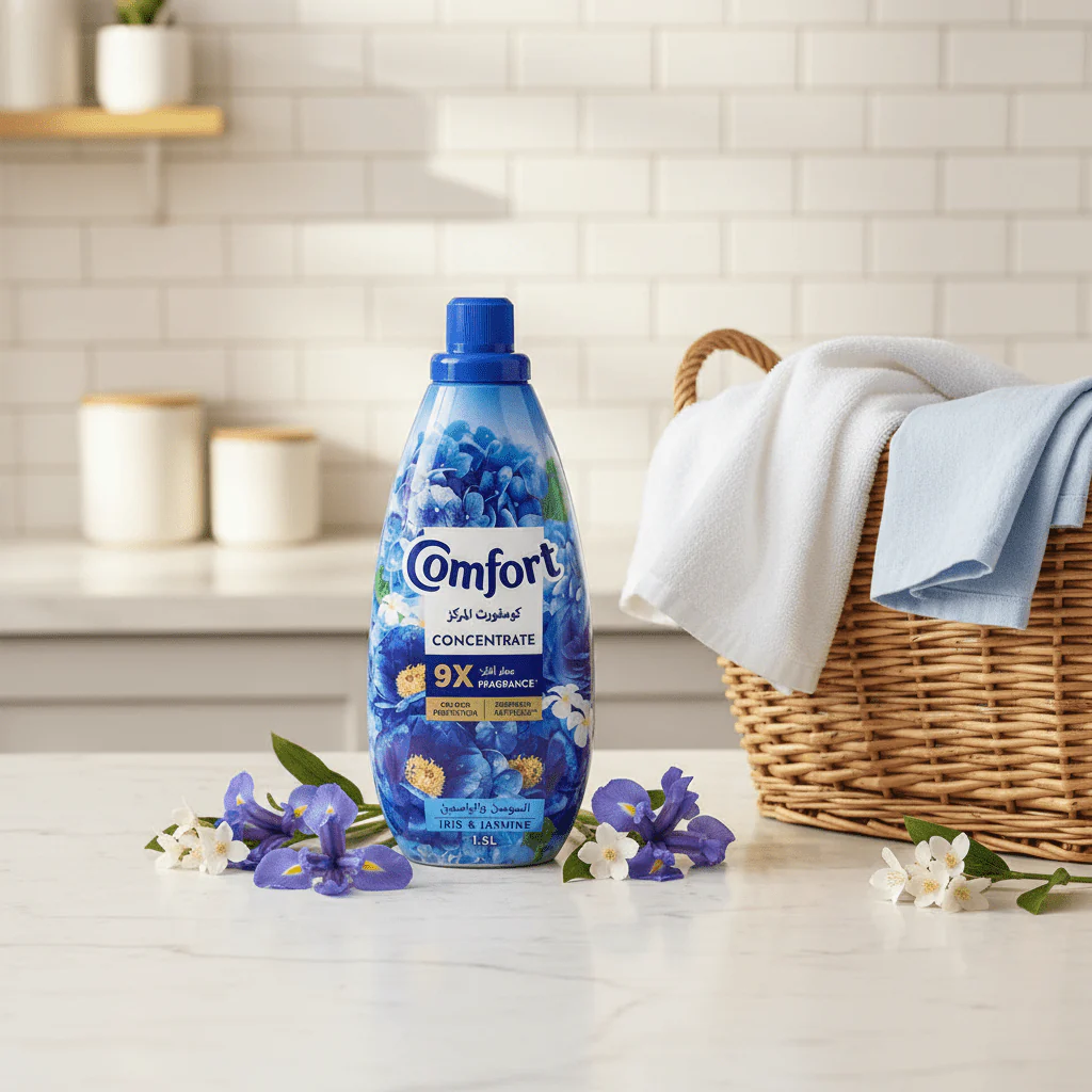 Comfort Concentrate Fabric Softener 1.5L, Iris & Jasmine, 9X Fragrance, Colour Protection and Superior Softness - Image 2