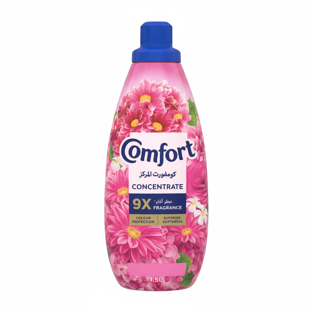 Comfort Concentrate Fabric Softener 1.5L, Orchid & Musk, 9X Fragrance, Colour Protection and Superior Softness