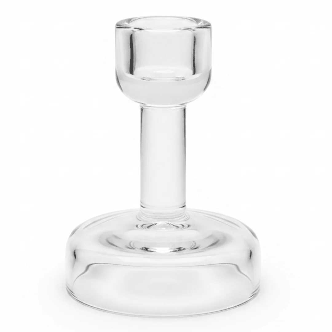 Contemporary Elegant Glass Footed Candle Holder for Sophisticated Home Decoration – 10cm