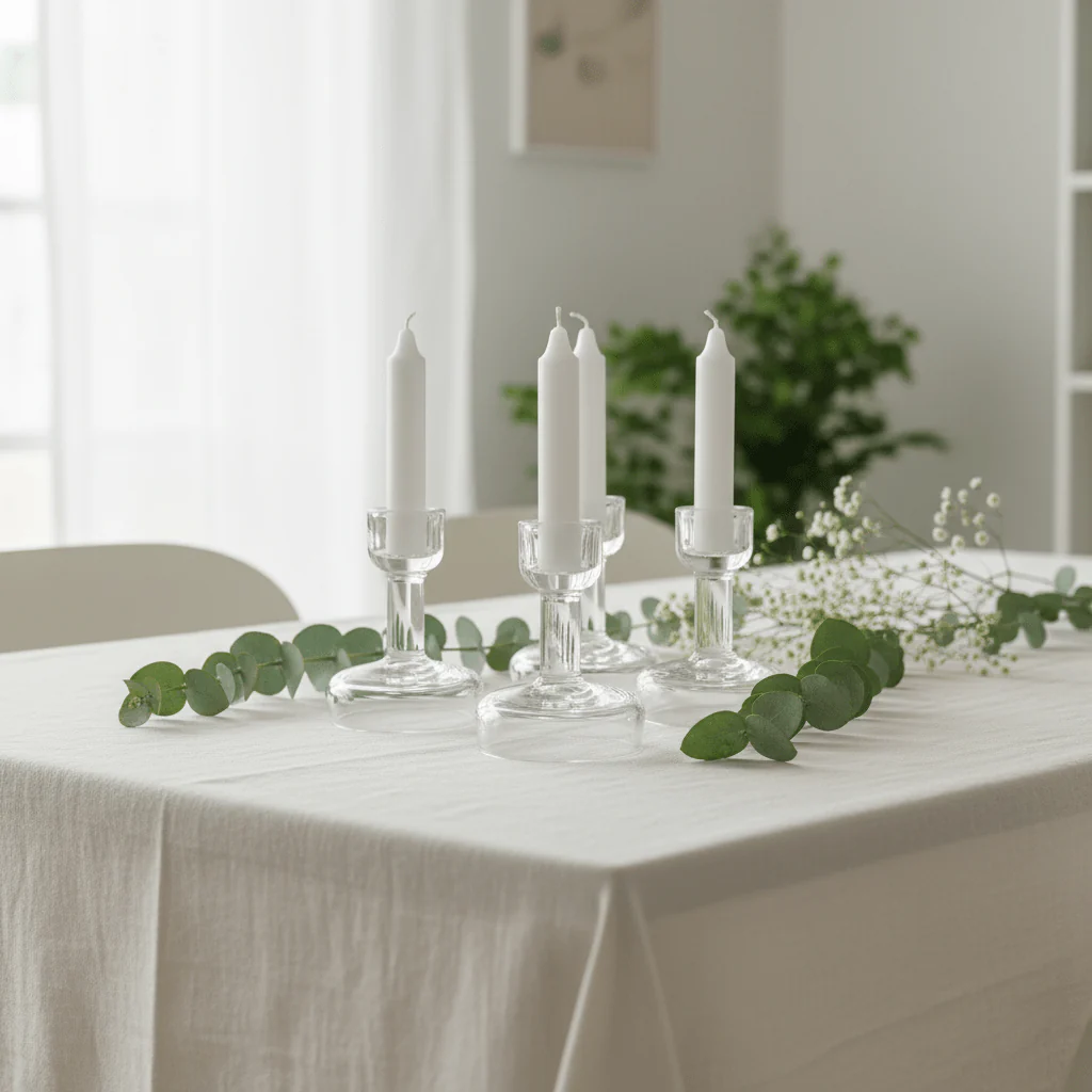 Contemporary Elegant Glass Footed Candle Holder for Sophisticated Home Decoration – 10cm - Image 4